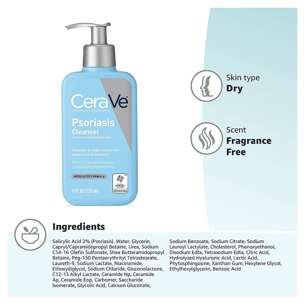 CeraVe Psoriasis Cleanser with Medicated Formula, 8 Oz