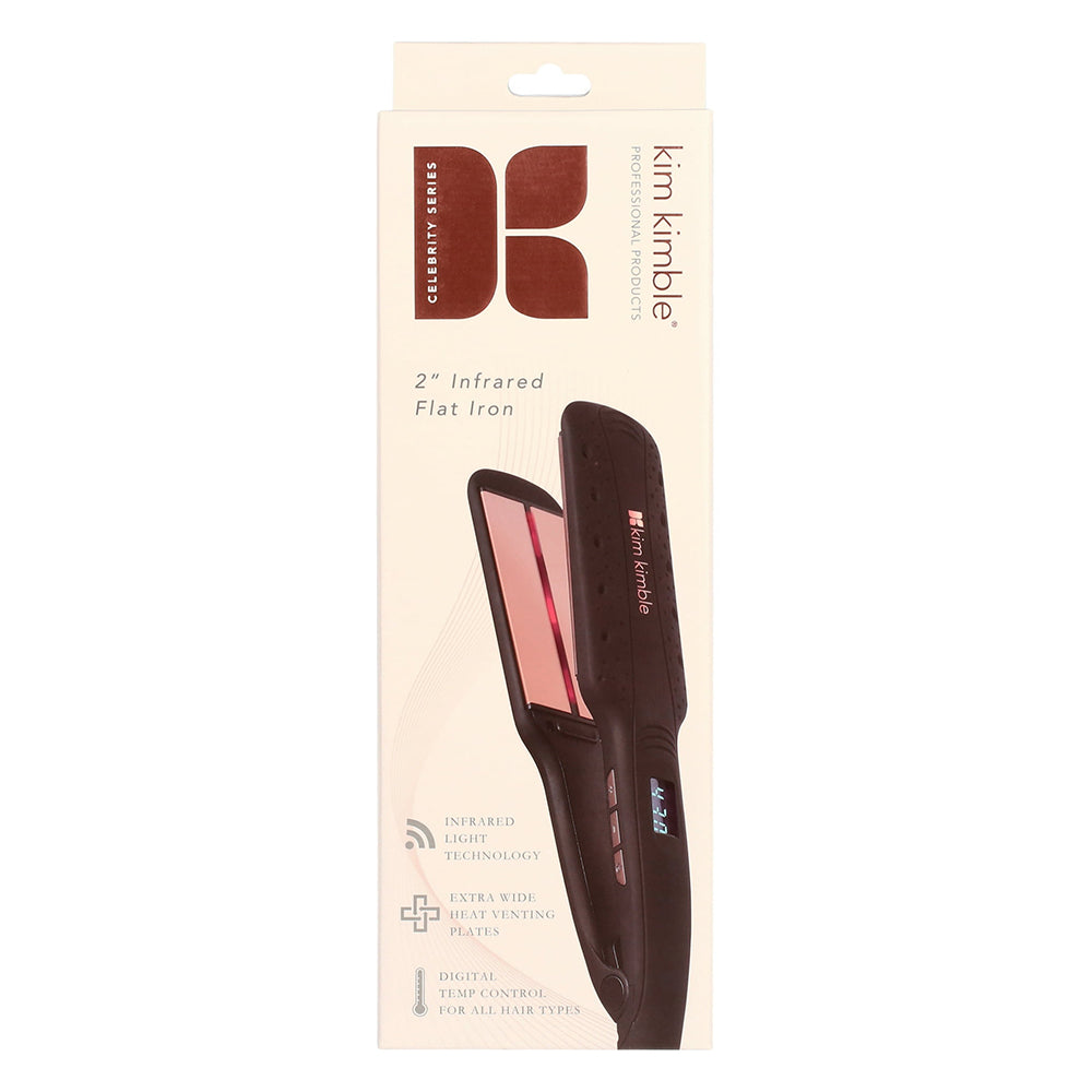 Kim Kimble 2 Inch Infrared Flat Iron for Straightening and Smoothing Hair 1Ea
