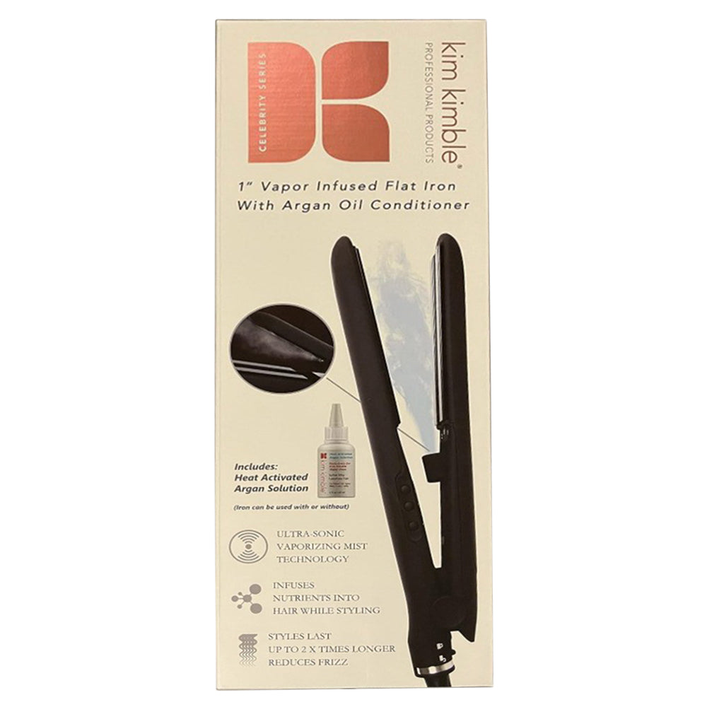 Kim Kimble 1 Inch Vapor Infused Flat Iron with Argan Oil Conditioner 1Ea