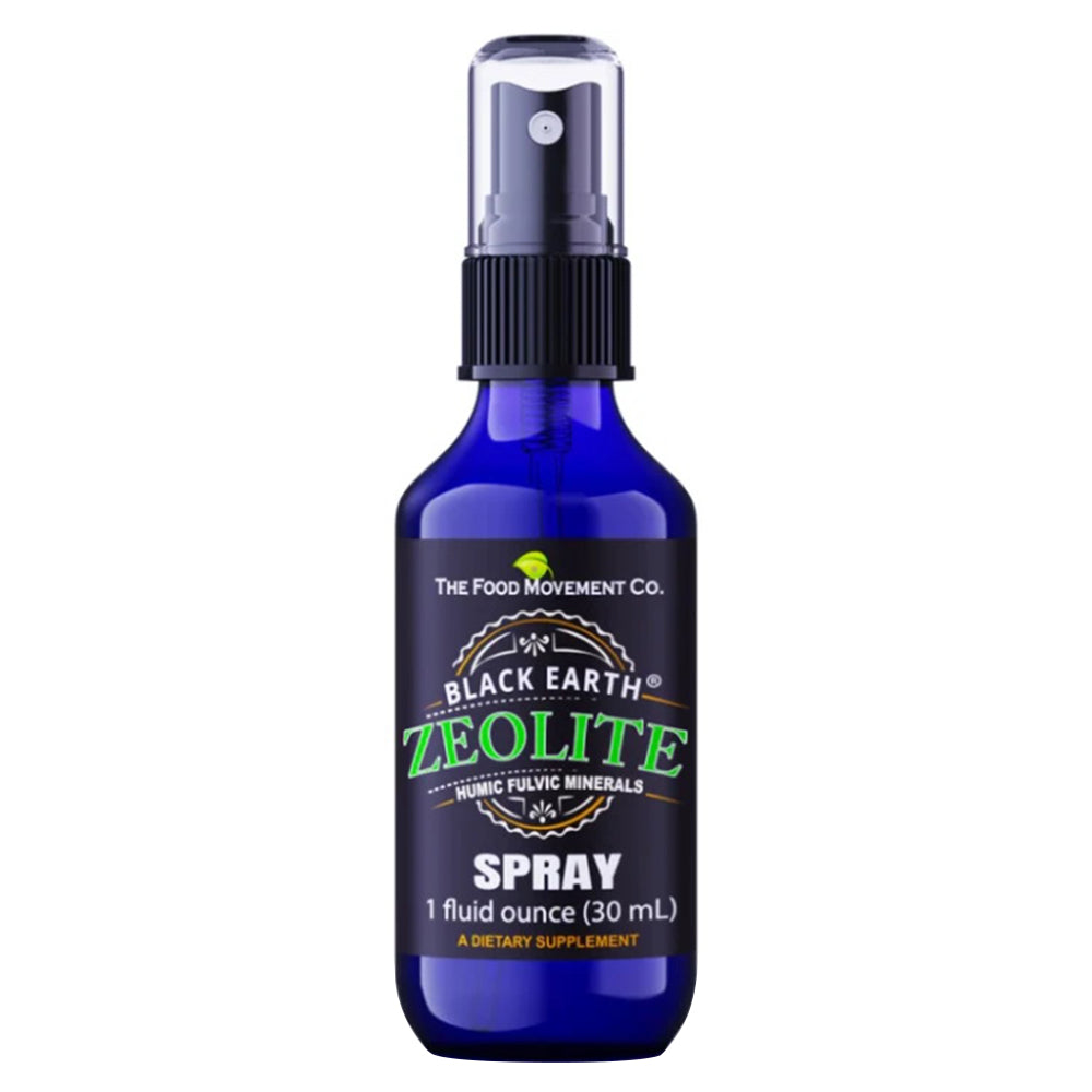 The Food Movement Black Earth Zeolite Spray for Adults and Kids Supports Gut Health Immune Support Digestion 1Oz (30ml)