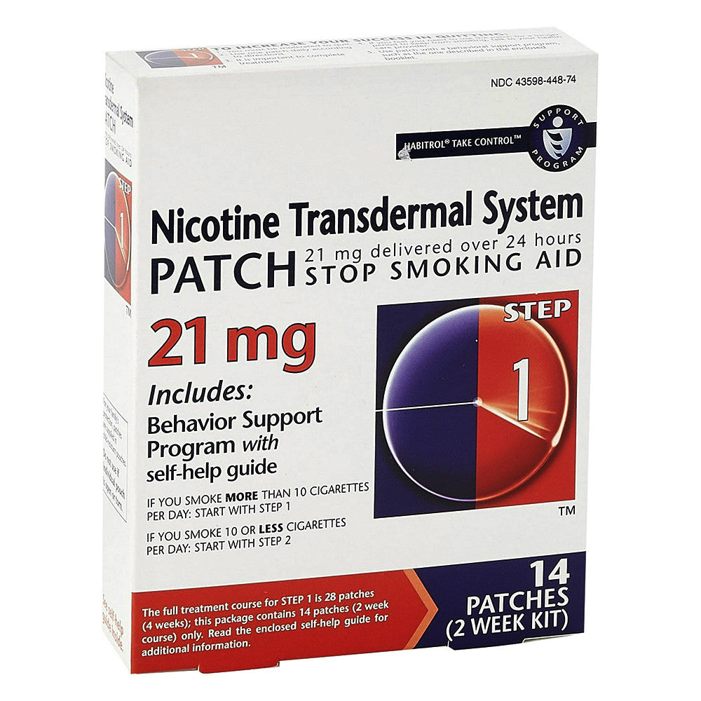 Habitrol Nicotine Step 1 Transdermal System Patch 21 Mg, Stop Smoking Aid, 14 Ea