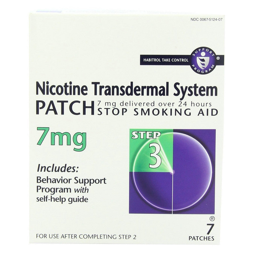 Habitrol Nicotine Step 3 Transdermal System Patch 7 Mg, Stop Smoking Aid, 7 Ea