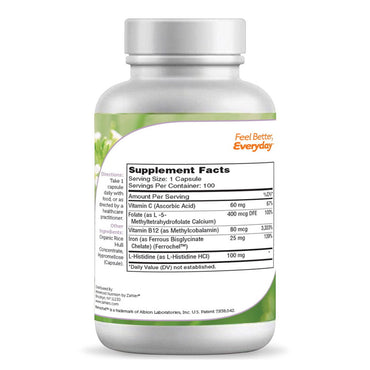 Zahlers Advanced Iron Complex Supplement With Ferrochel Capsules, 100 Ea