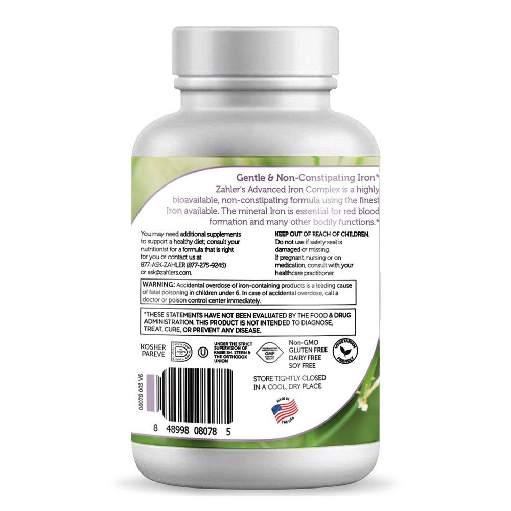 Zahlers Advanced Iron Complex Supplement With Ferrochel Capsules, 100 Ea