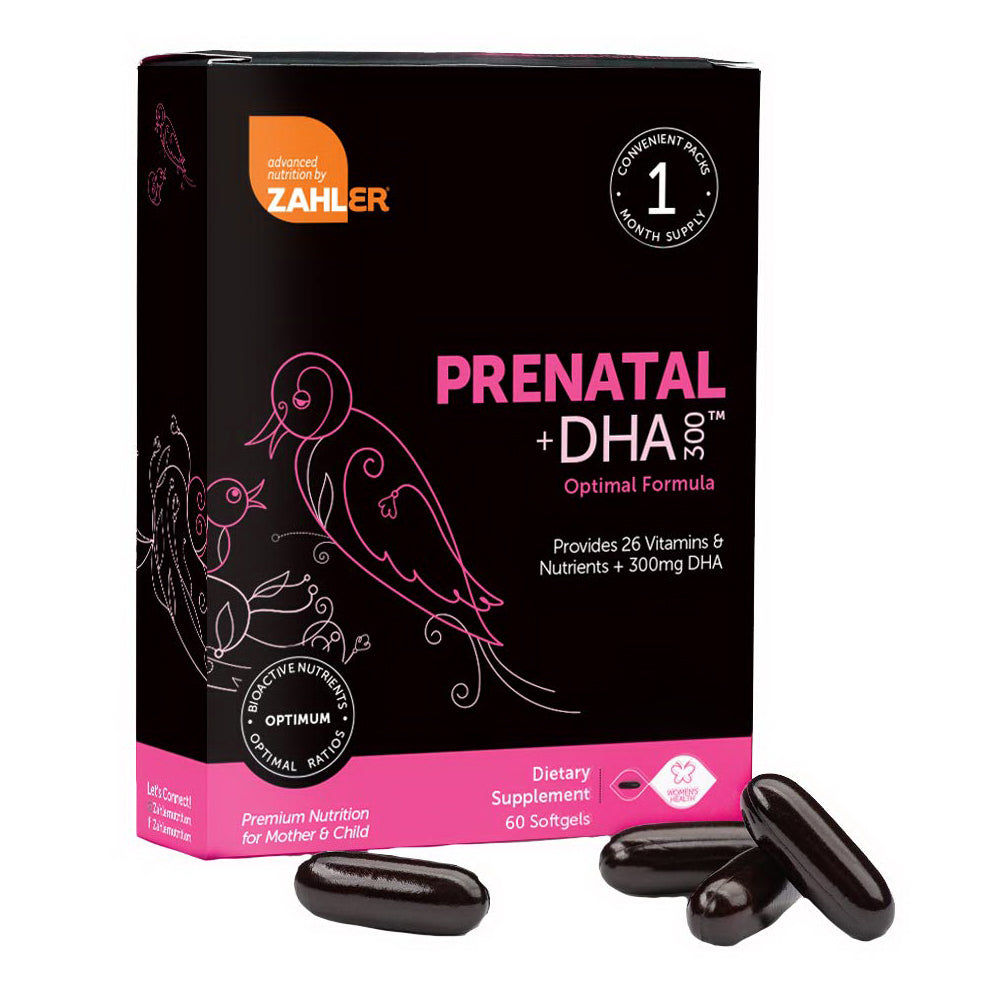 Zahler Prenatal Plus DHA300 Optimal Formula Combination of Vitamin Minerals for Both Mother and Baby 60Ea