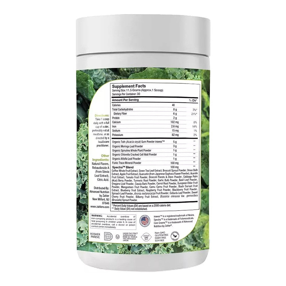 Zahler Core Greens Plant Based Superfood Supplement, 30 Ea