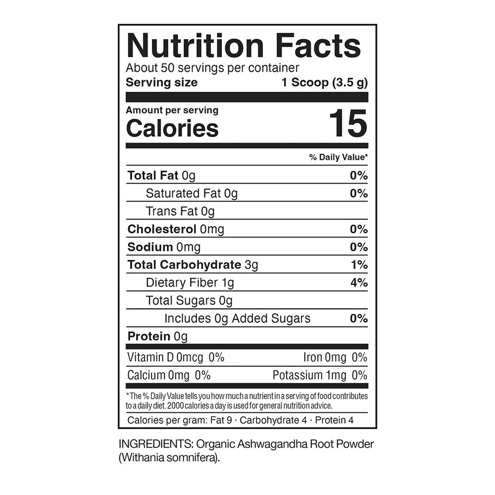 KOS Organic Superfood Booster Ashwagandha Powder, 6.2 Oz