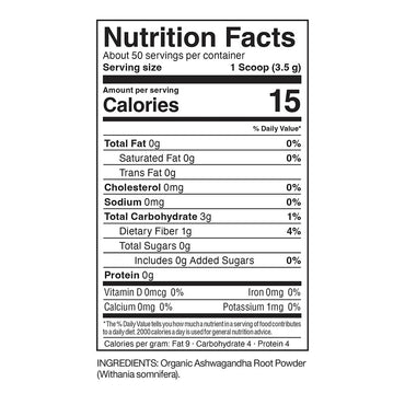 KOS Organic Superfood Booster Ashwagandha Powder, 6.2 Oz