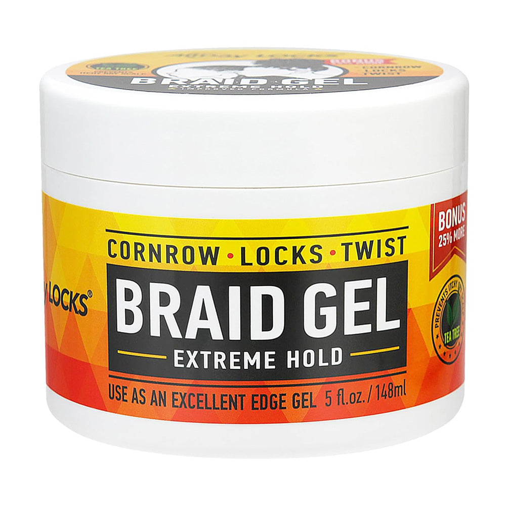 AllDay Locks Braid Gel Extreme Hold for Sleek Braids Frizz Control and Lasting Hold 5Oz (148ml)