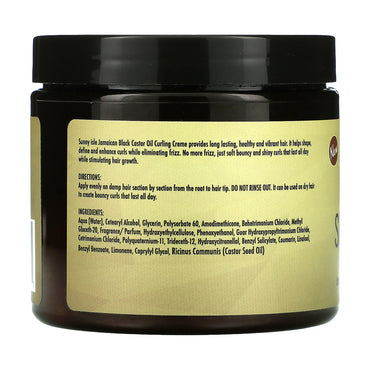 Sunny Isle Shea Coconut Curling Cream with Jamaican Black Castor Oil, Shiny Curls, 16 Oz