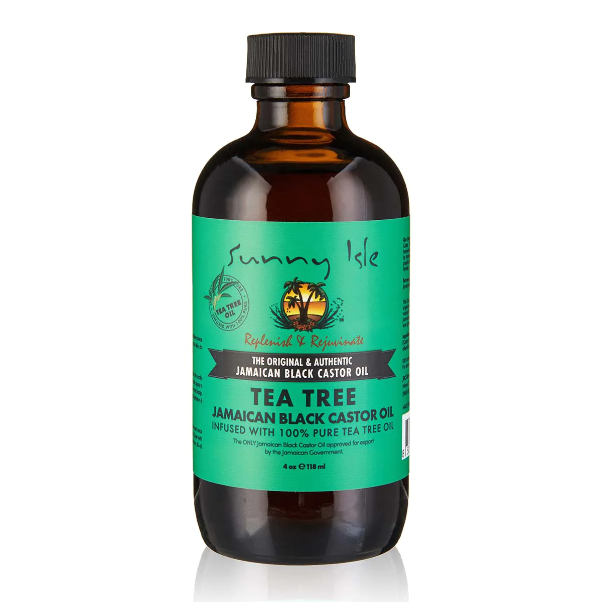 Sunny Isle Jamaican Black Castor Oil for Healthy Hair Growth with Tea Tree Oil 4Oz (118ml)