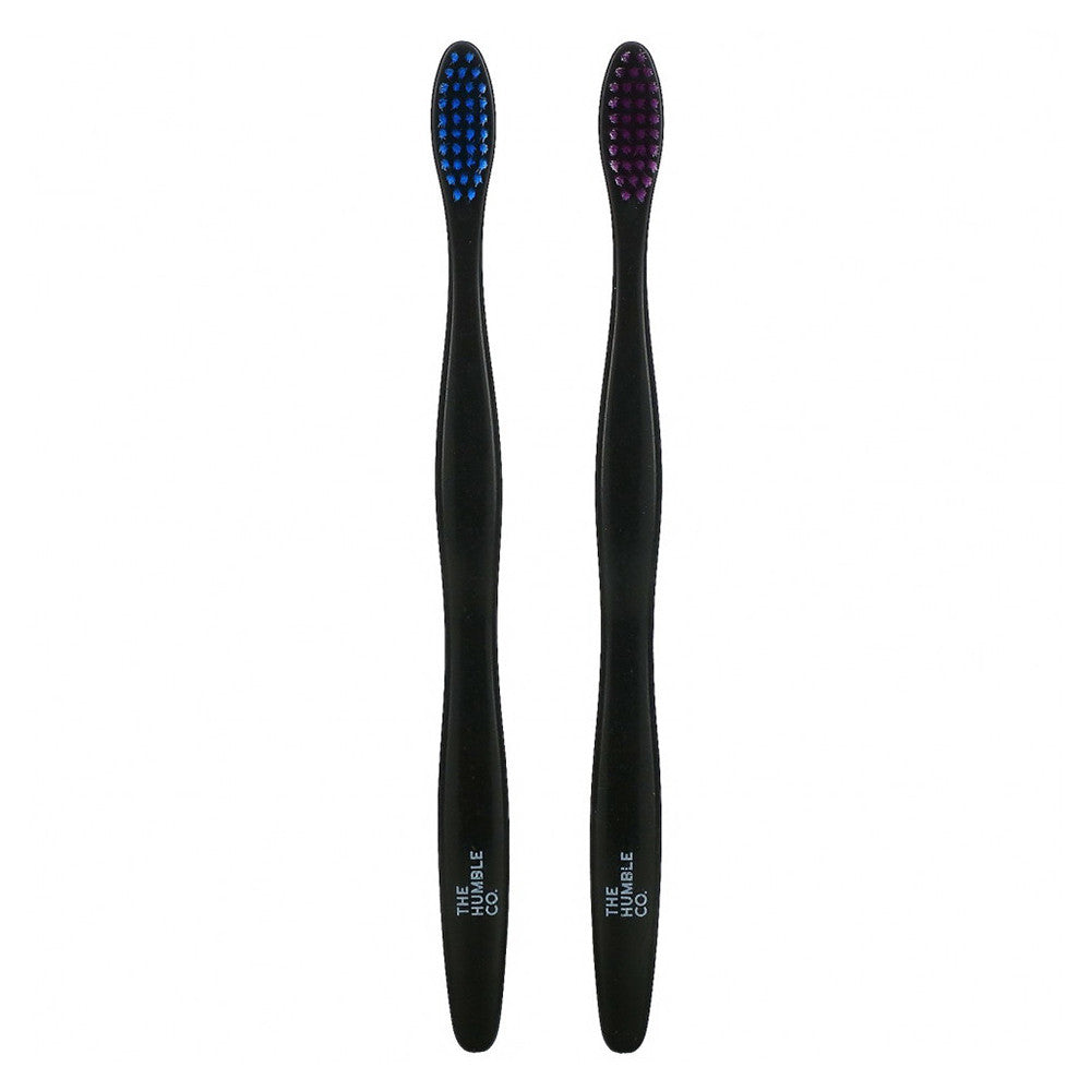 The Humble Co Plant Based Sensitive Toothbrush Blue And Purple, 2 Ea
