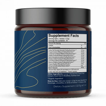 One Farm Organic Super Food Powder, Daily 8 Mushroom, Immunity, 90 Grams