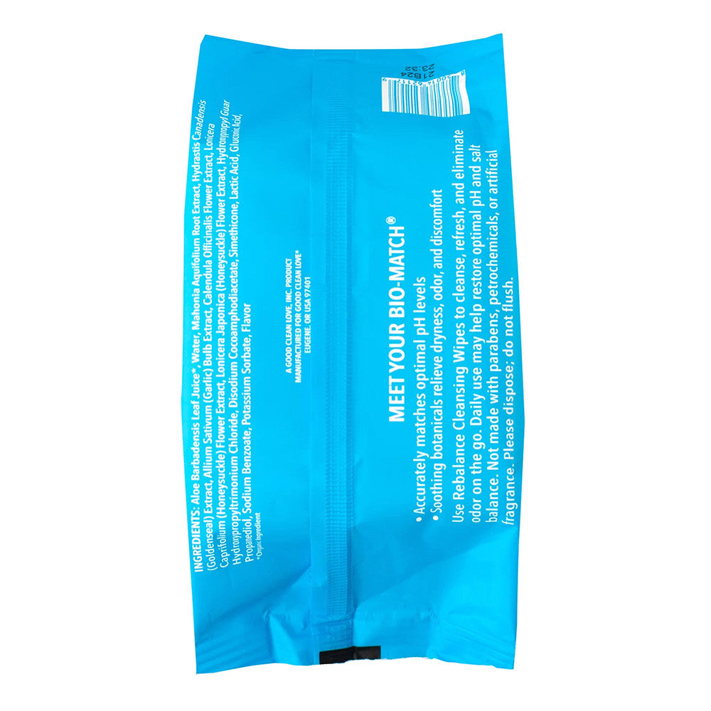 Good Clean Love Rebalance Personal Moisturizing and Cleansing Wipes, 30 Ea
