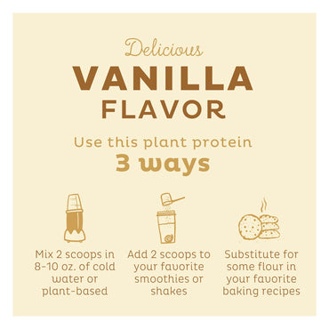 KOS Nature Powered Organic Plant Protein Powder, Vanilla Flavor, 13.05 Oz