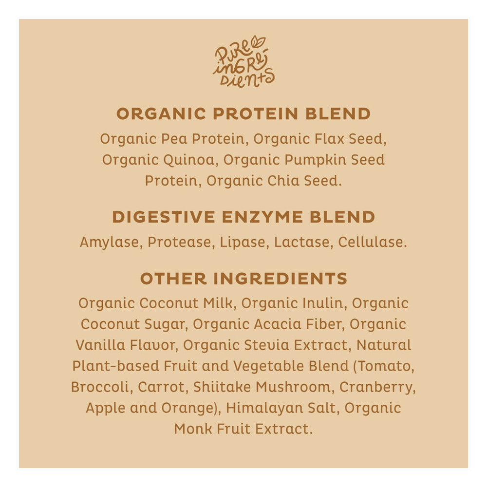 KOS Nature Powered Organic Plant Protein Powder, Vanilla Flavor, 13.05 Oz