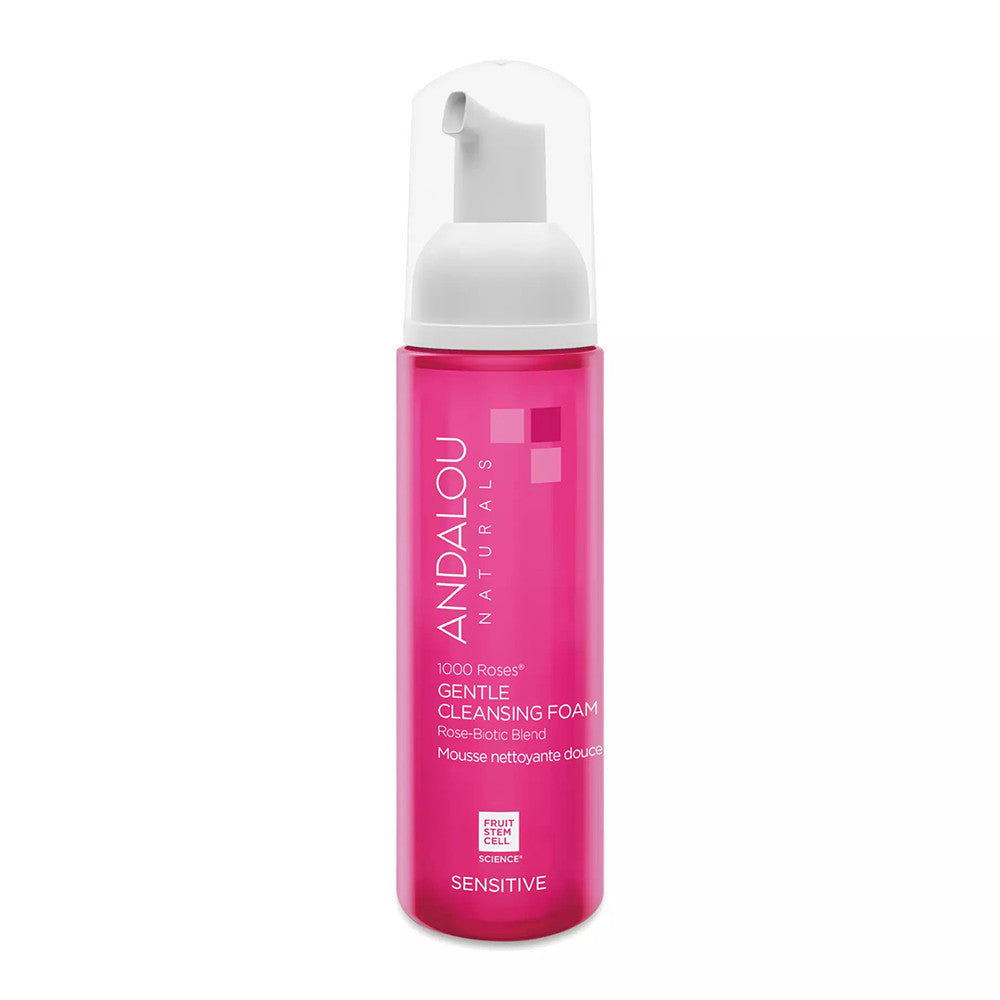 Andalou Naturals 1000 Roses Gentle Cleansing Foam for Sensitive Skin, 5.5 Oz