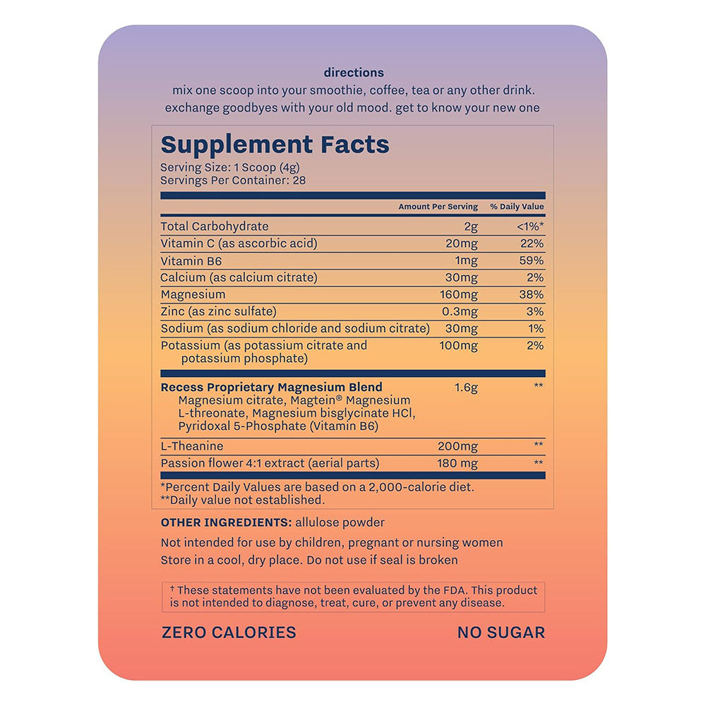 Recess Mood Power Unflavored, 4 Oz
