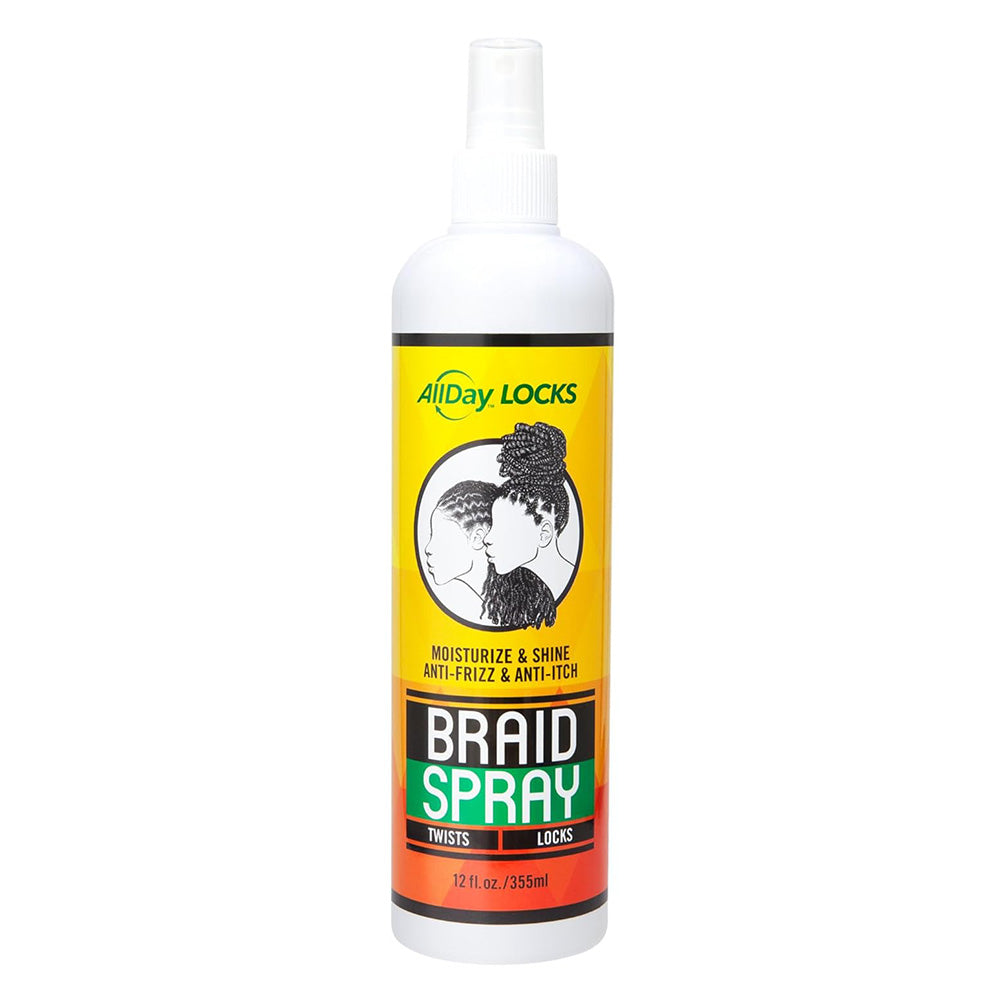 AllDay Locks Braid Spray for Moisturizing Soothing Scalp and Refreshing Braids 12Oz (355ml)