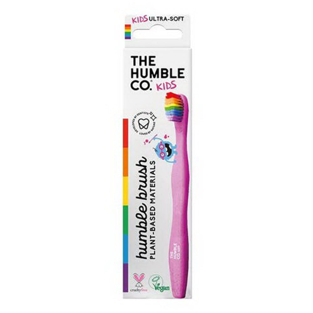 The Humble Co Kids Plant Based Ultra Soft Rainbow Toothbrush for Eco Friendly Oral Care 1Ea
