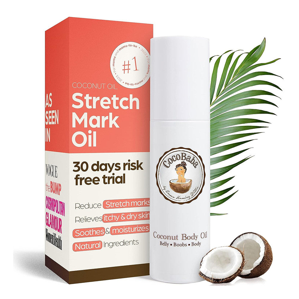 CocoBaba Coconut Body Stretch Mark Oil, 4.05 Oz