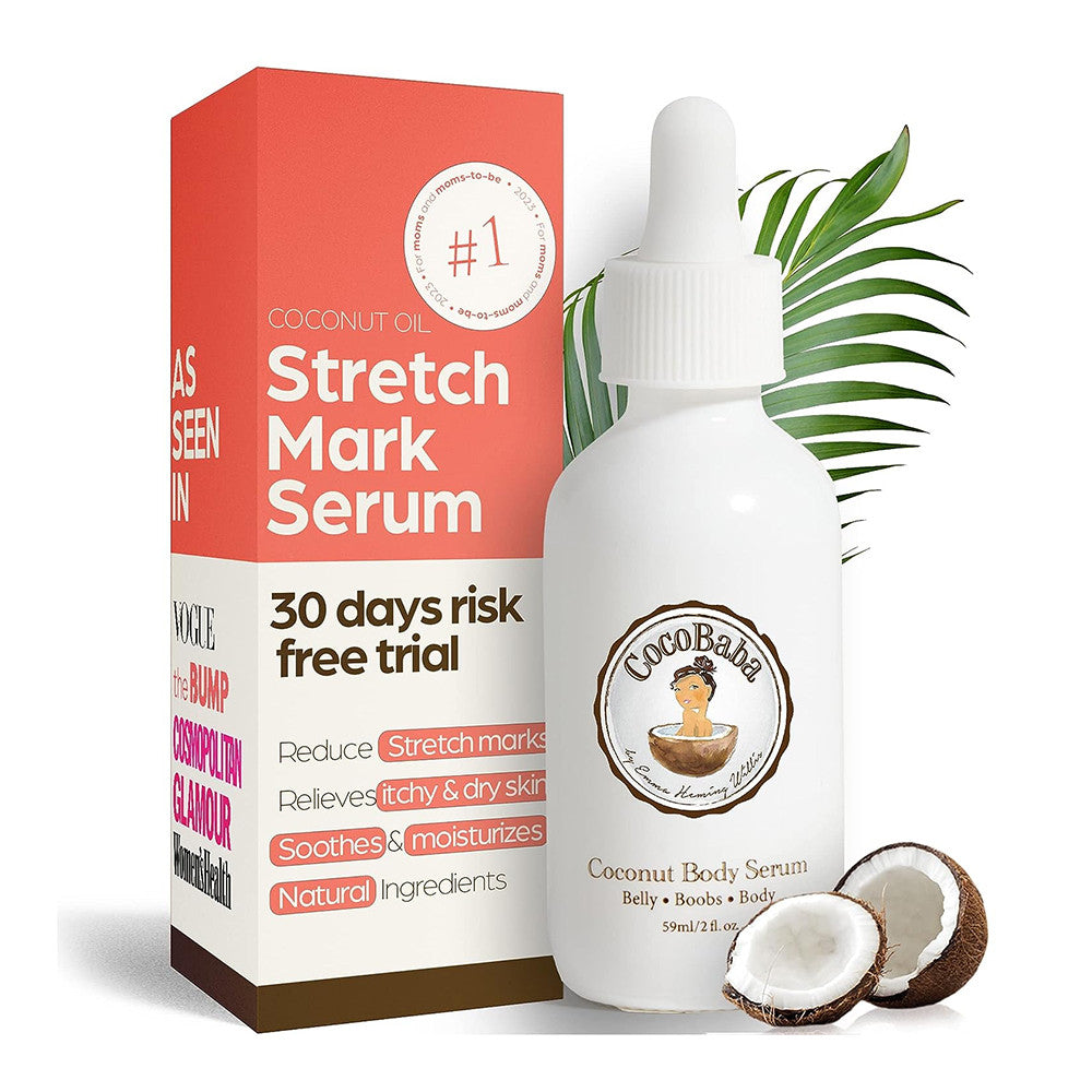 CocoBaba Coconut Oil Stretch Mark Serum, 2 Oz