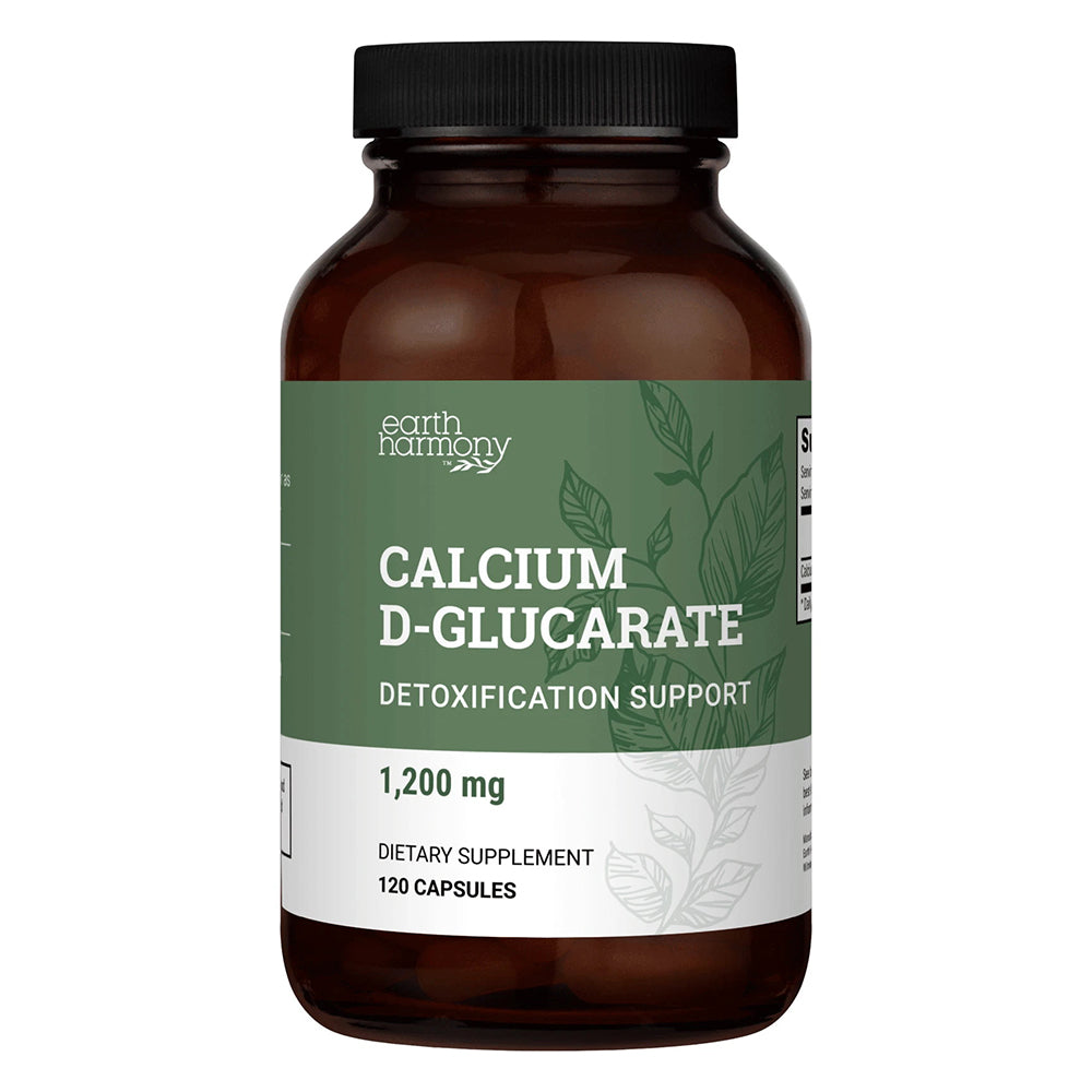Earth Harmony Calcium D Glucarate Capsules for Detox Support and Hormonal Balance 120Ea