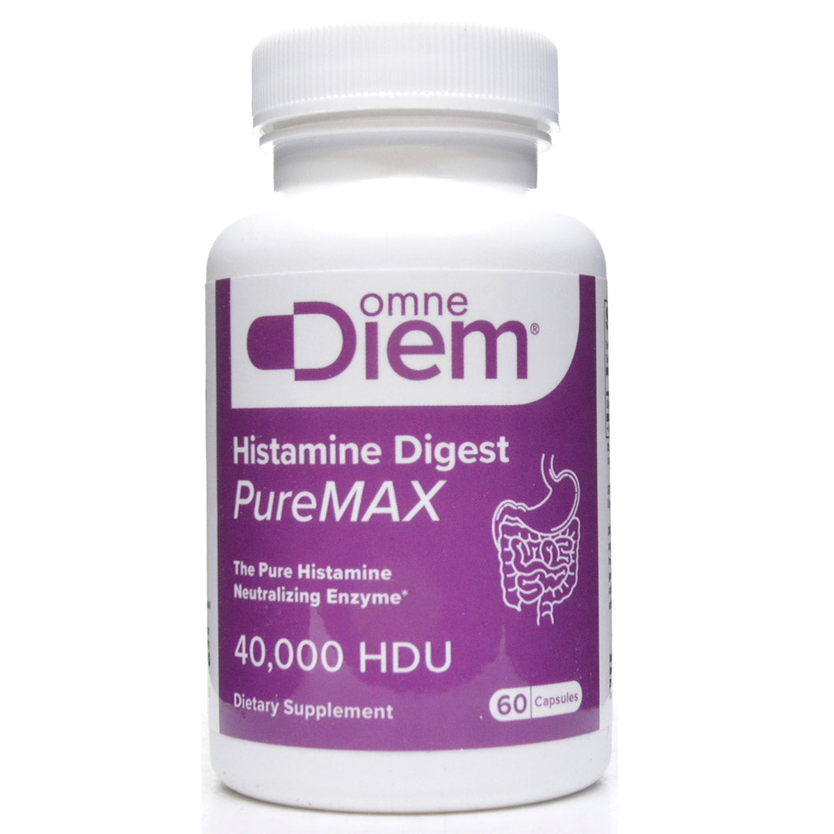 OmneDiem Histamine Digest PureMAX 40000 HDU Dietary Supplement Capsules 60Ea