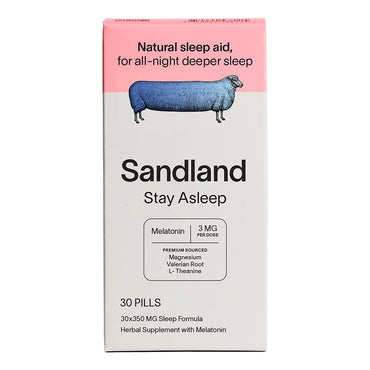 Sandland Stay Asleep, Herbal Supplement with Melatonin Dissolving Tablets, 30 Ea
