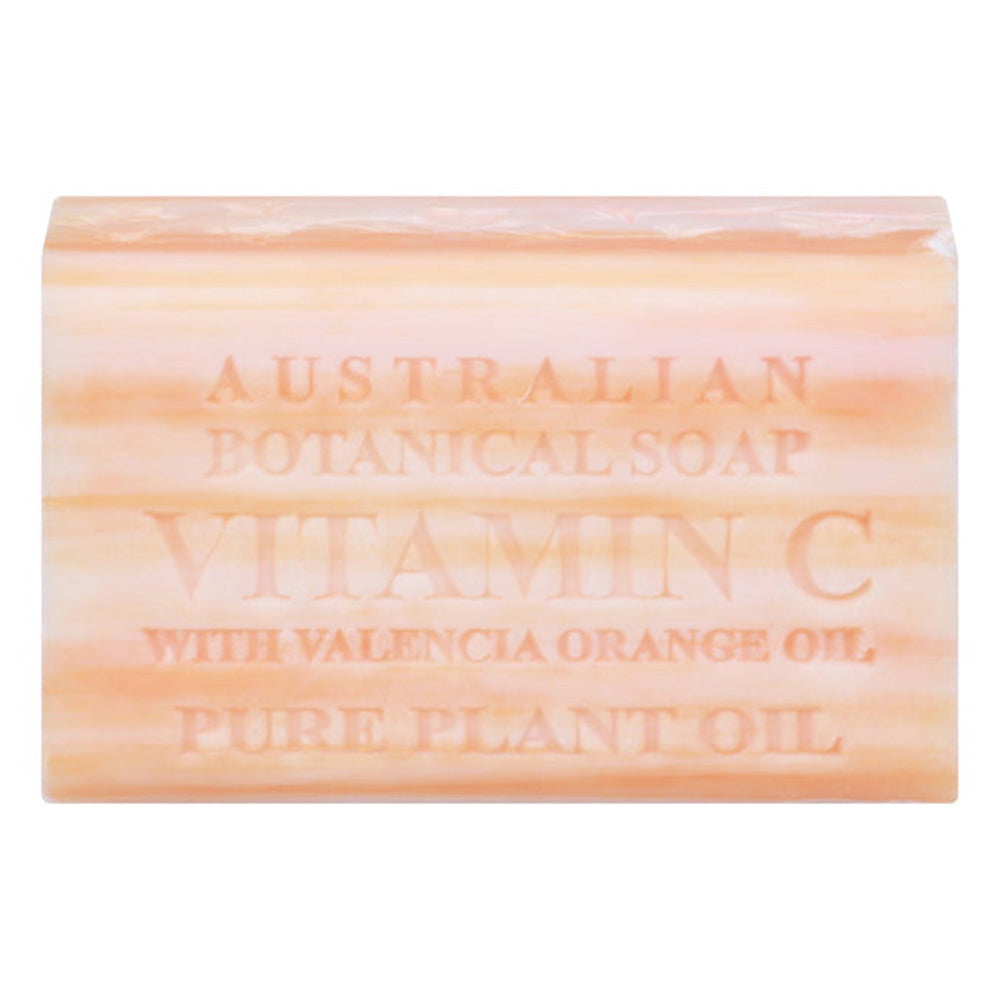 Australian Botanical Bar Soap Vitamin C with Valencia Orange Oil for Brightening and Refreshing the Skin 6.6Oz (187g)
