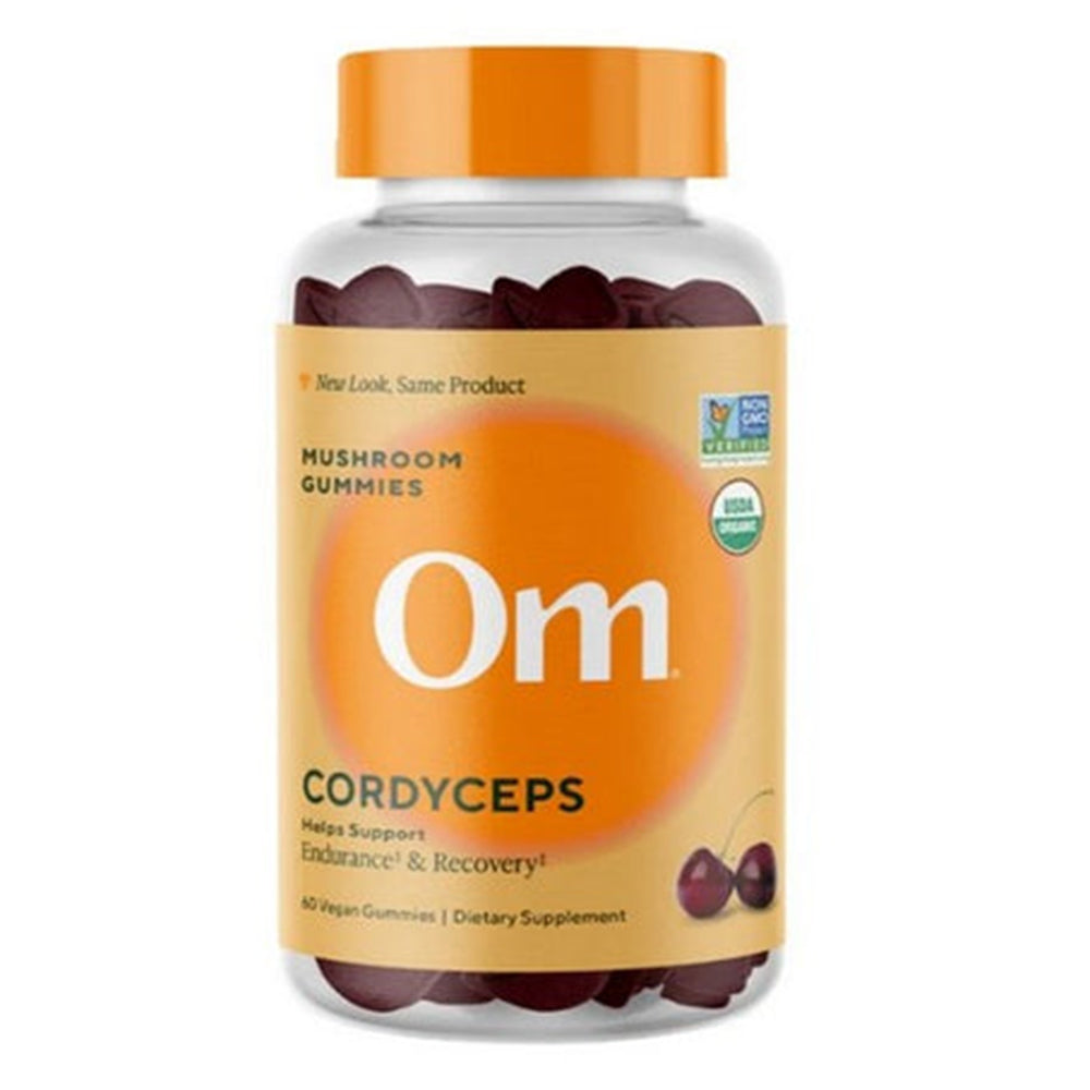 Om Mushroom Cordyceps Gummies for Energy Endurance and Recovery Support 60Ea