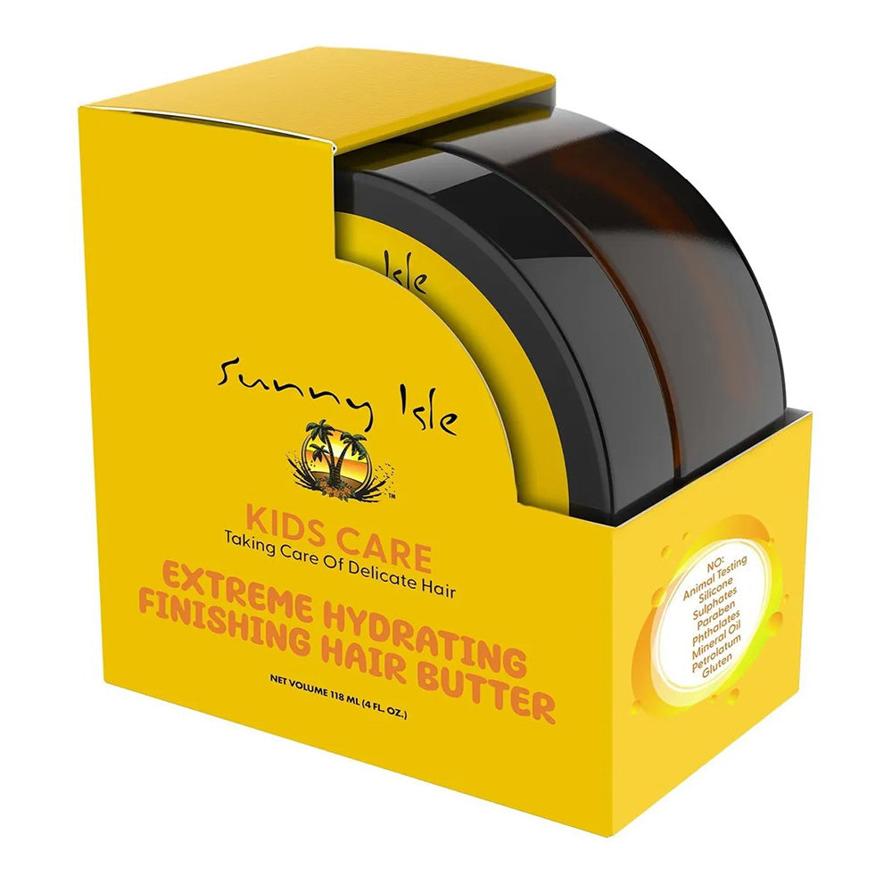 Sunny Isle Kids Care Extreme Hydrating Finishing Hair Butter for Soft and Smooth 4Oz (118ml)