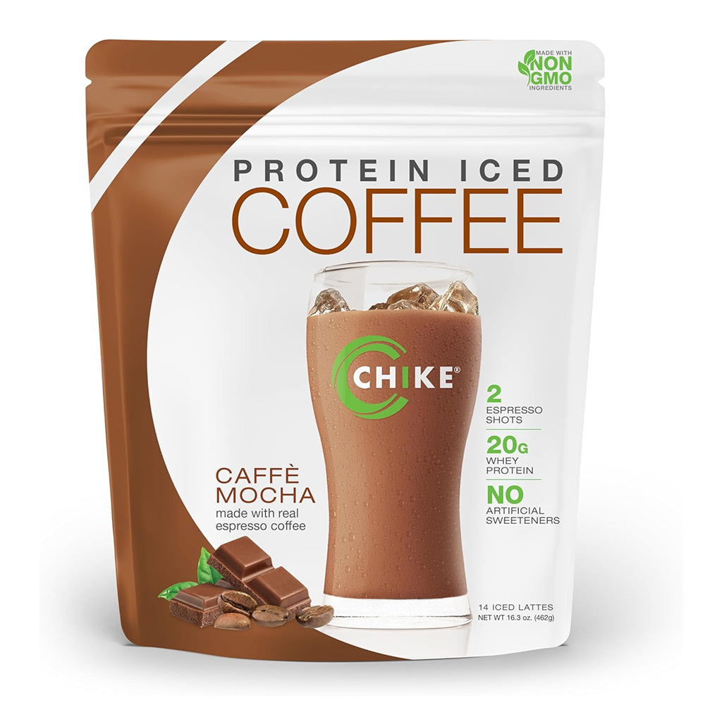 Chike Natural Caffe Mocha High Protein Iced Coffee 20 G Protein Non-GMO and Gluten Free 14 Iced Lattes 16.3Oz (462g)