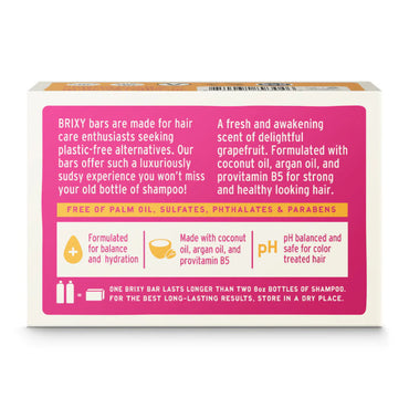 Brixy Shampoo Bar for Hair, Citrus, 4 Oz
