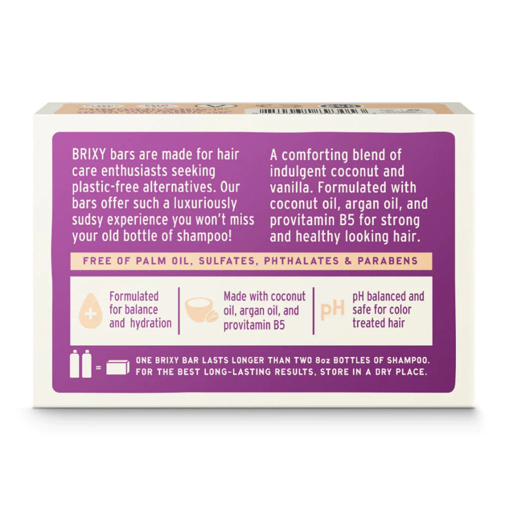 Brixy Shampoo Bar for Hair, Coconut Vanilla, 4 Oz