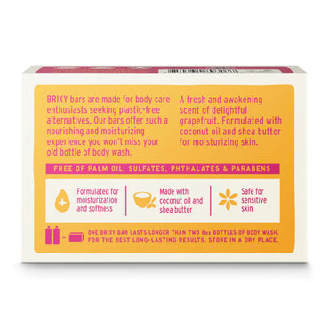Brixy Body Wash Bar, Citrus, 4 Oz
