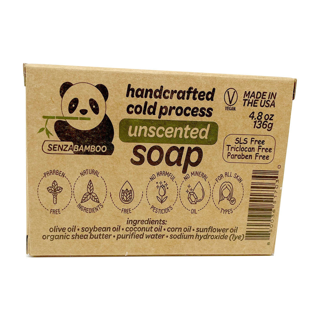 Senza Care Handcrafted Cold Processed Soap, Unscented, 4.8 Oz