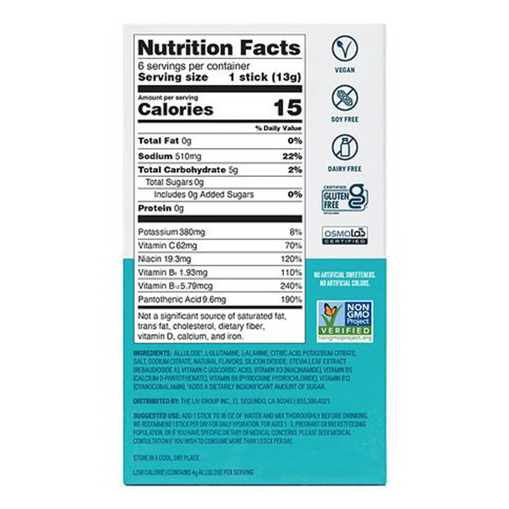Liquid I.V. Hydration Multiplier Sugar Free Electrolyte Drink Mix, White Peach Flavor, 0.45 Oz