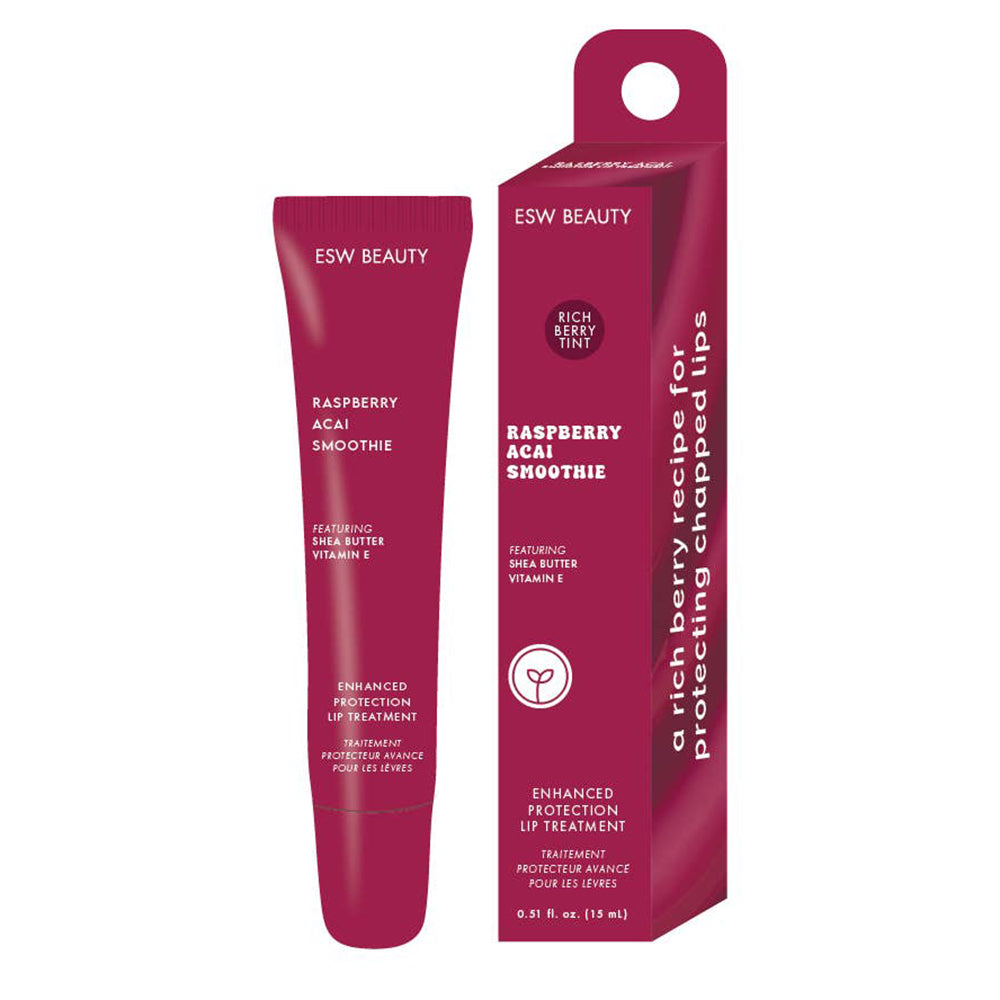 Esw Beauty Raspberry Acai Smoothie Enhanced Protection Lip Treatment 0.51Oz (15ml)