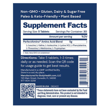 Body Health Perfect Amino Acid Supplement Tablets, 150 Ea
