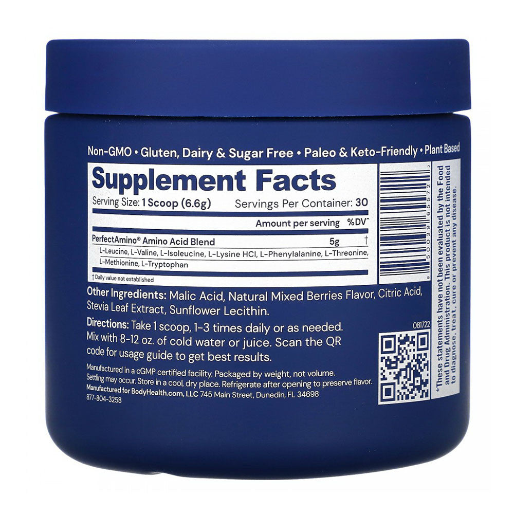 Body Health Perfect Amino Acids, Mixed Berry, 7 Oz