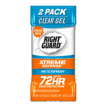 Right Guard Xtreme Defense Antiperspirant And Deodorant, Arctic Refresh Twin Pack, 4 Oz