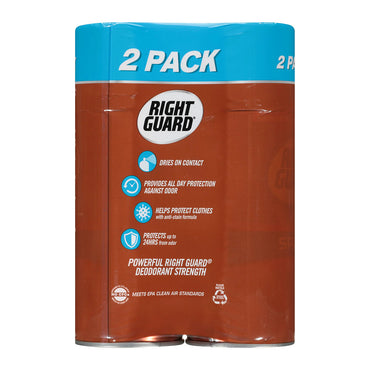 Right Guard Sport Antiperspirant Deodorant Aerosol Spray Twin Pack, Original, 2 Ea