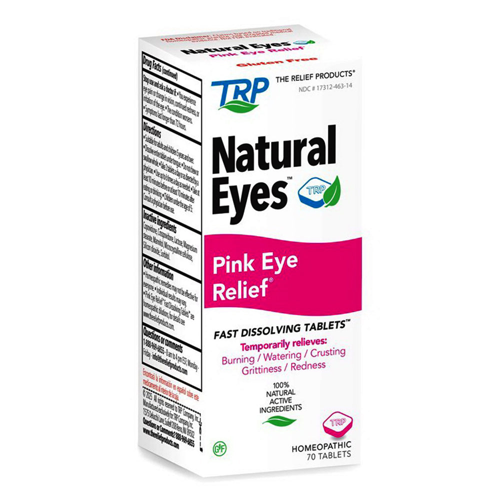 TRP Natural Pink Eye Relief Tablets Relieves Soothe Irritation Redness and Discomfort 70Ea