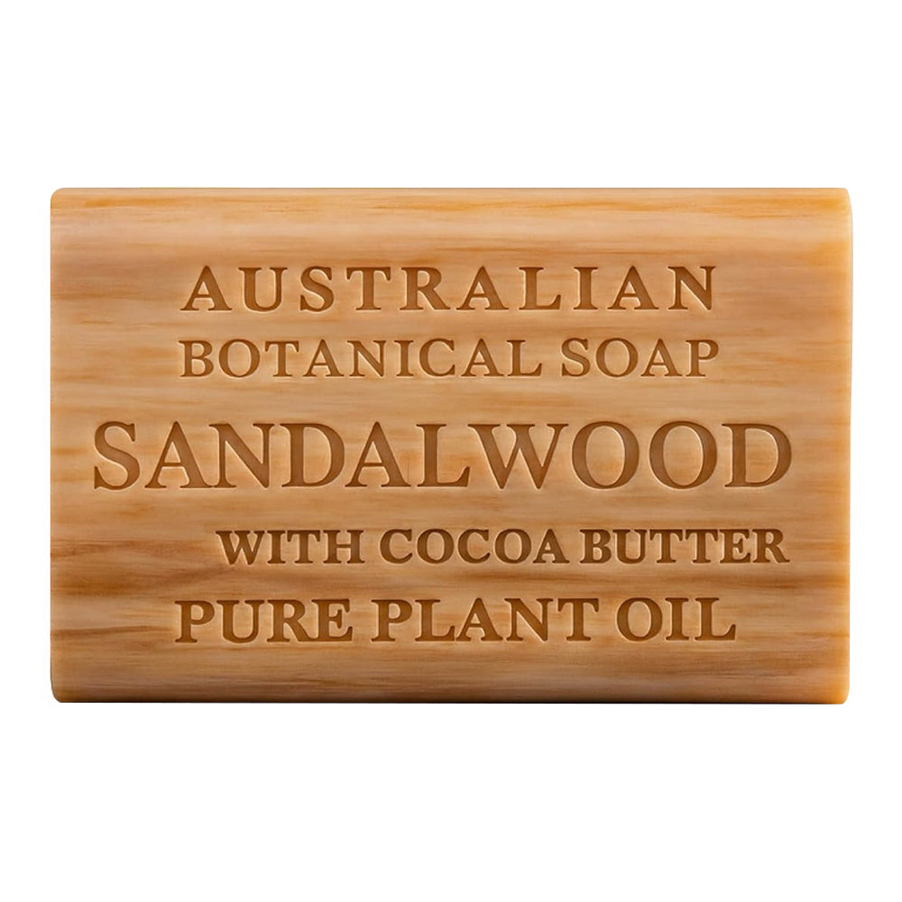 Australian Botanical Bar Soap Sandalwood with Cocoa Butter for Deep Moisturizing and Soothing the Skin 6.6Oz (187g)