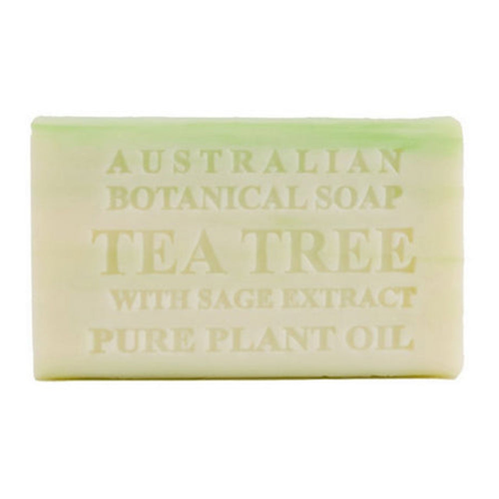Australian Botanical Soap Tea Tree with Sage Extract Triple Milled Bars Gentle Cleansing for All Skin Types 6.6Oz