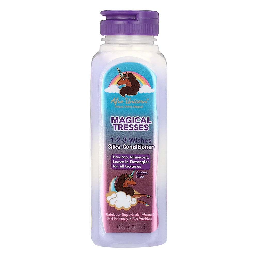 Afro Unicorn One Two Three Wishes Silky Conditioner Rainbow Superfruit for Smooth Finish 12Oz (355ml)