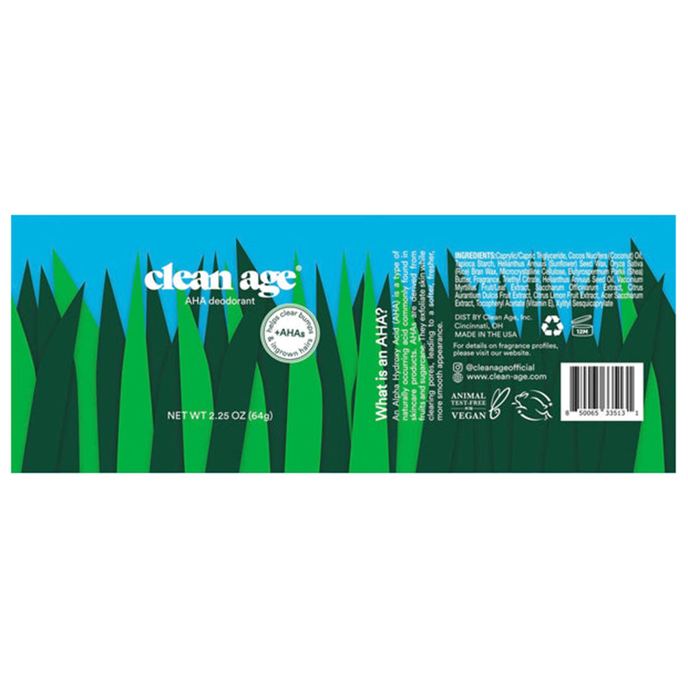 Clean Age Fresh AHA Solid DeodorantEasy to Apply for Teens 2.2Oz (64g)