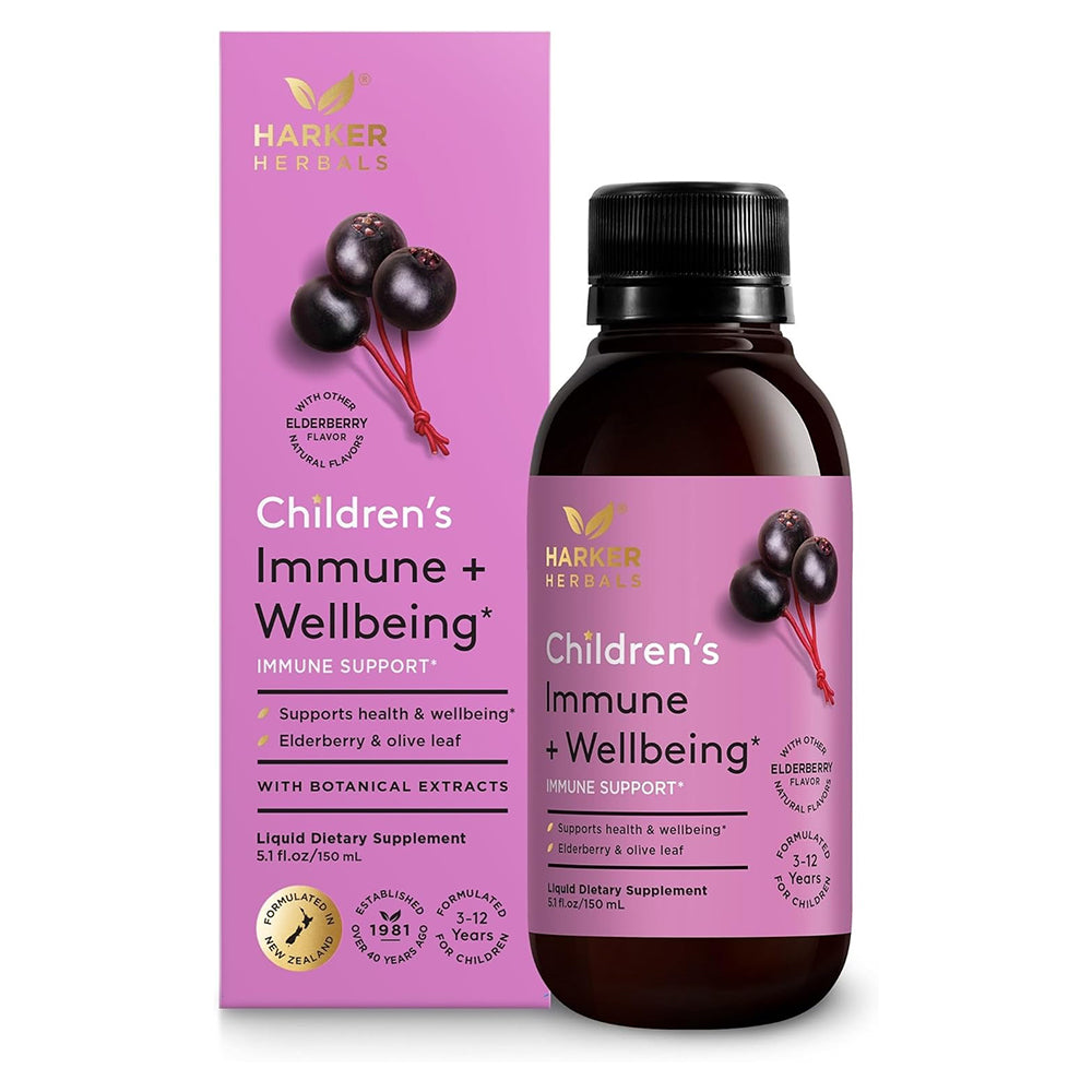 Harker Herbals Childrens Immune Plus Wellbeing Liquid Dietary Supplement 5.1Oz (150ml)