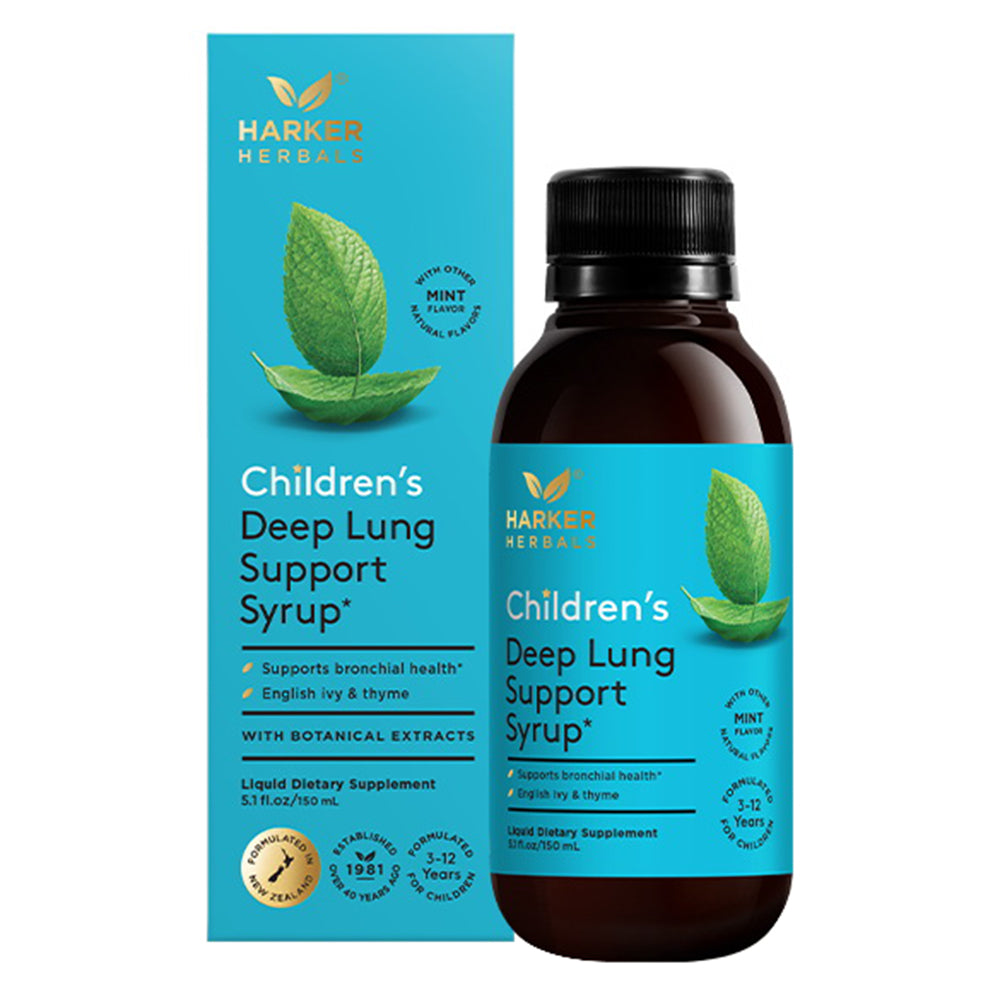 Harker Herbals Childrens Deep Lung Support Syrup Botanical Extracts Herbal Respiratory Formula for Kids 5.1Oz (150ml)